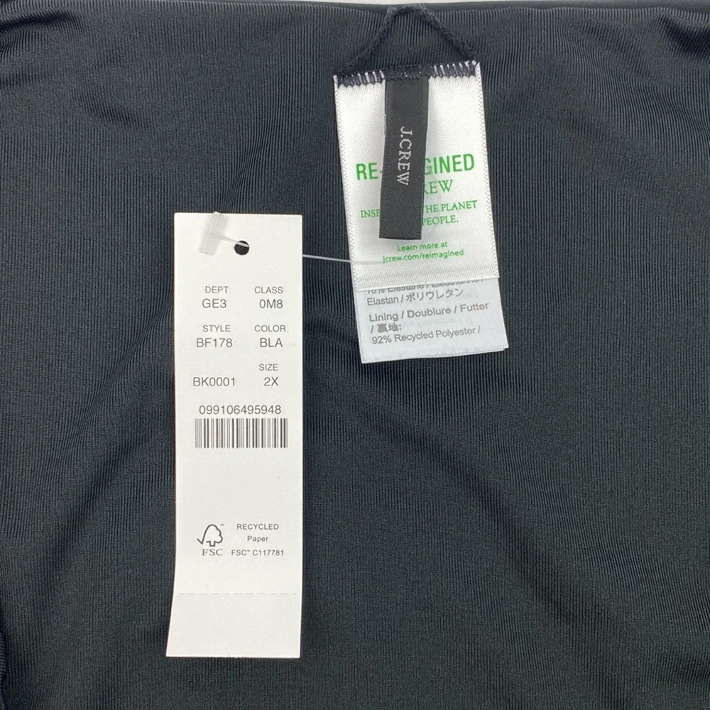 NWT J. Crew | Black High Rise Bikini Bottoms 2X Plus